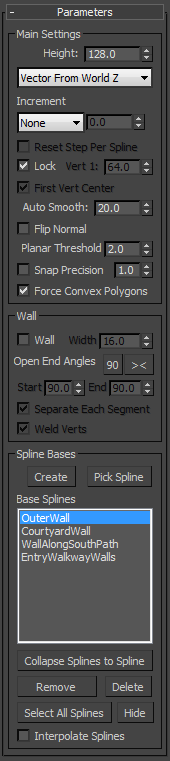 CorVex level design plugin User Interface.