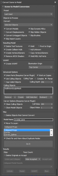 Convert Scene to Model UI